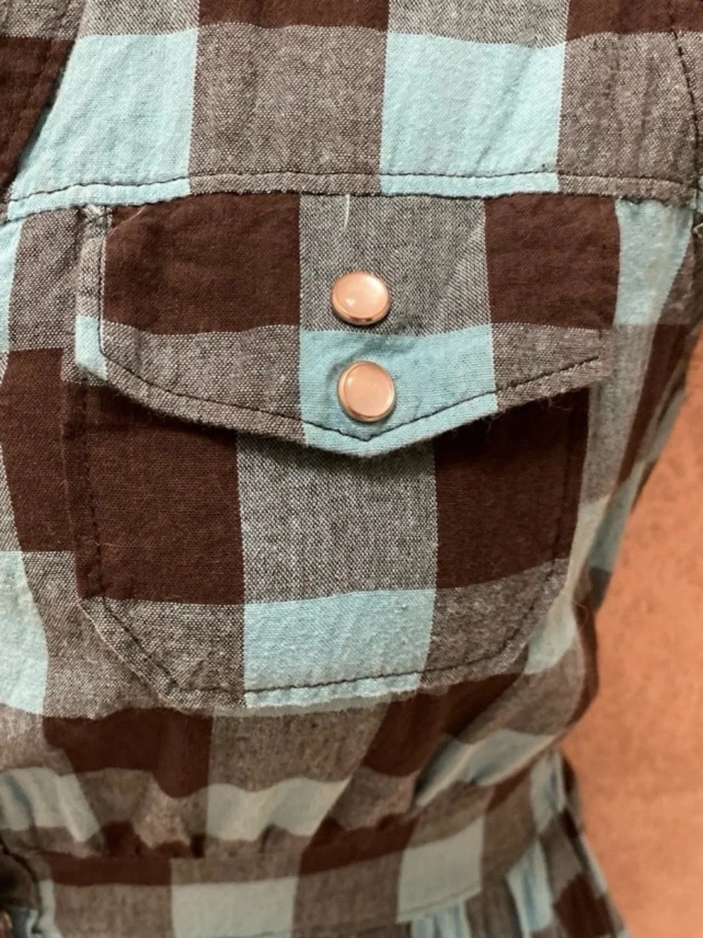 Cotton Express Blue and Black Gingham Dress